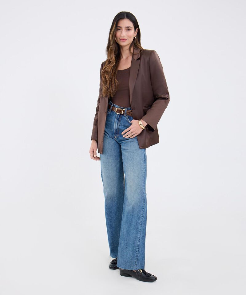 Blazer Unicolor En Satin