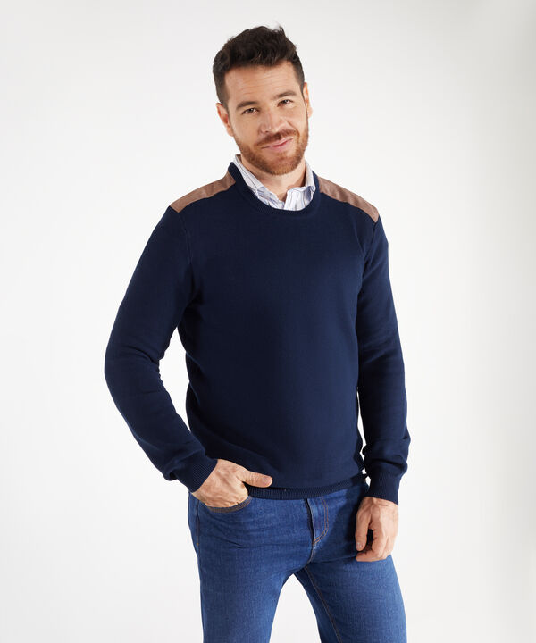 Saco Cuello Redondo Con Piezas En Hombros image number null