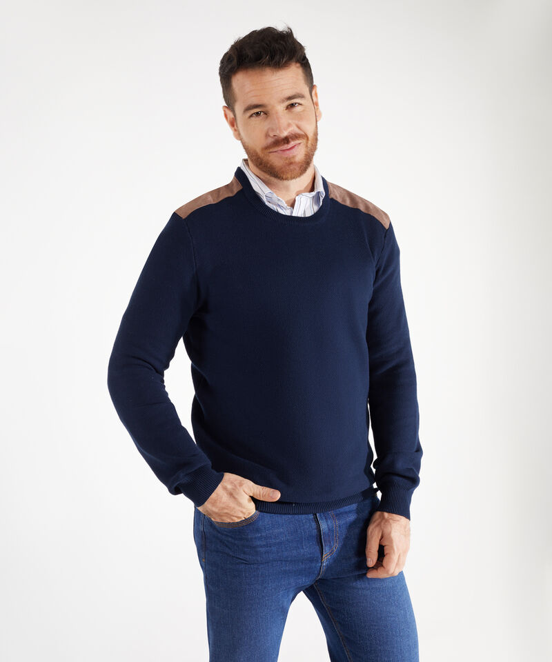 Saco Cuello Redondo Con Piezas En Hombros