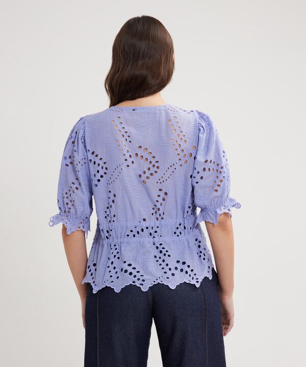 Blusa Unicolor En Ojalillo