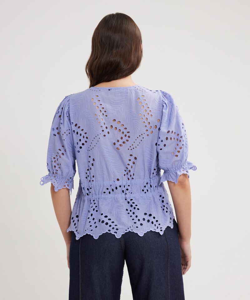 Blusa Unicolor En Ojalillo