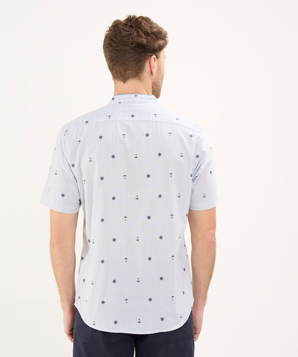 Camisa Estampada Cuello Mao