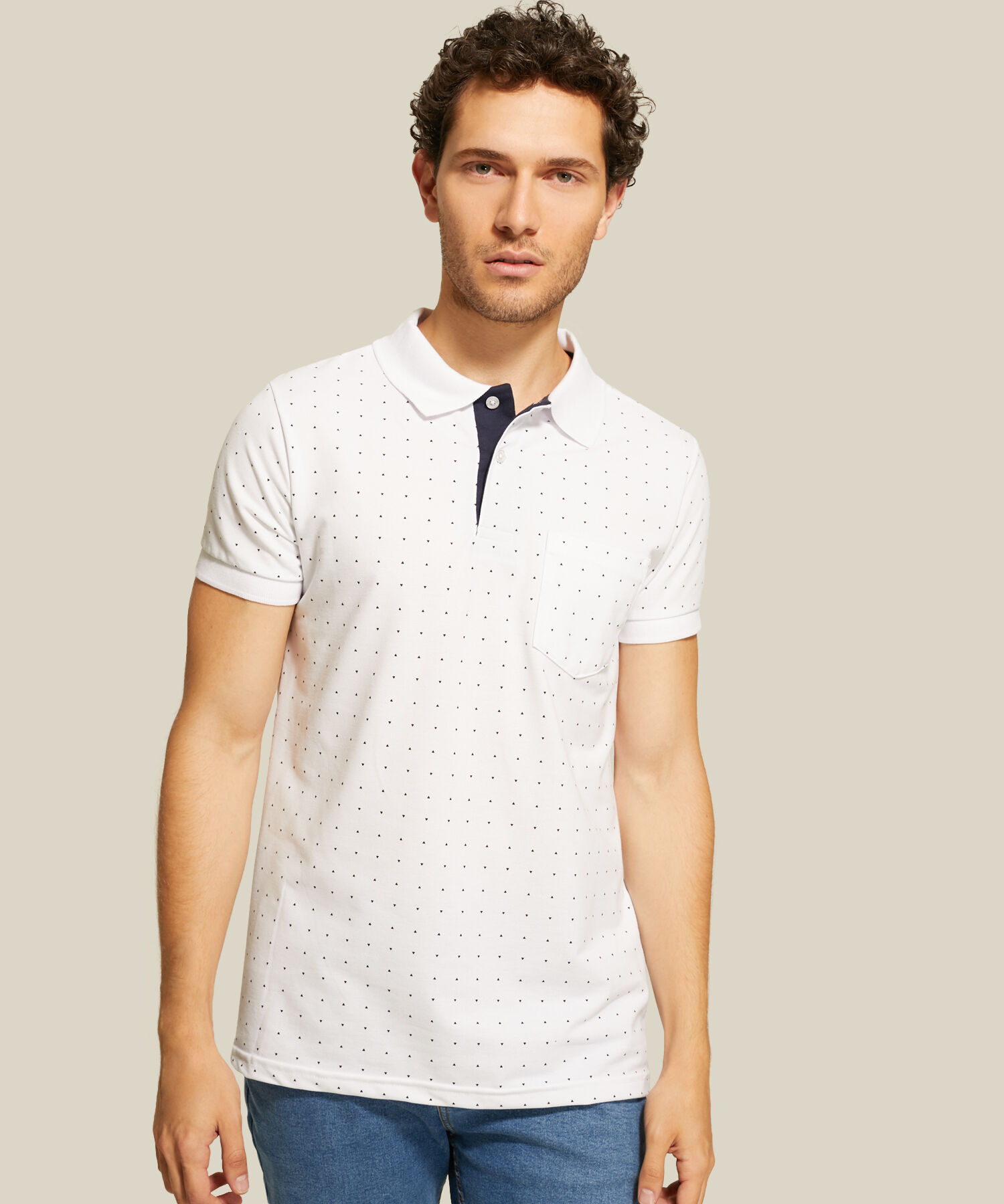 Polo Corte Slim Fit Blanco