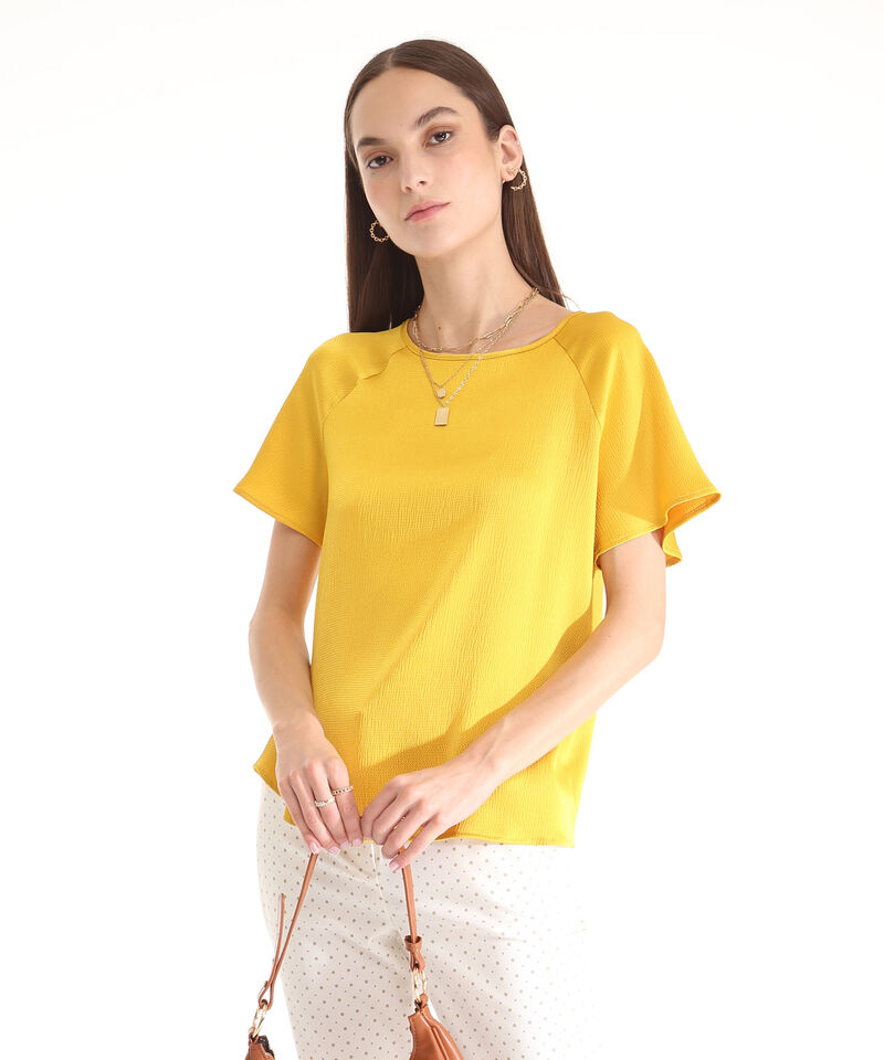 Blusa Manga Corta Unicolor