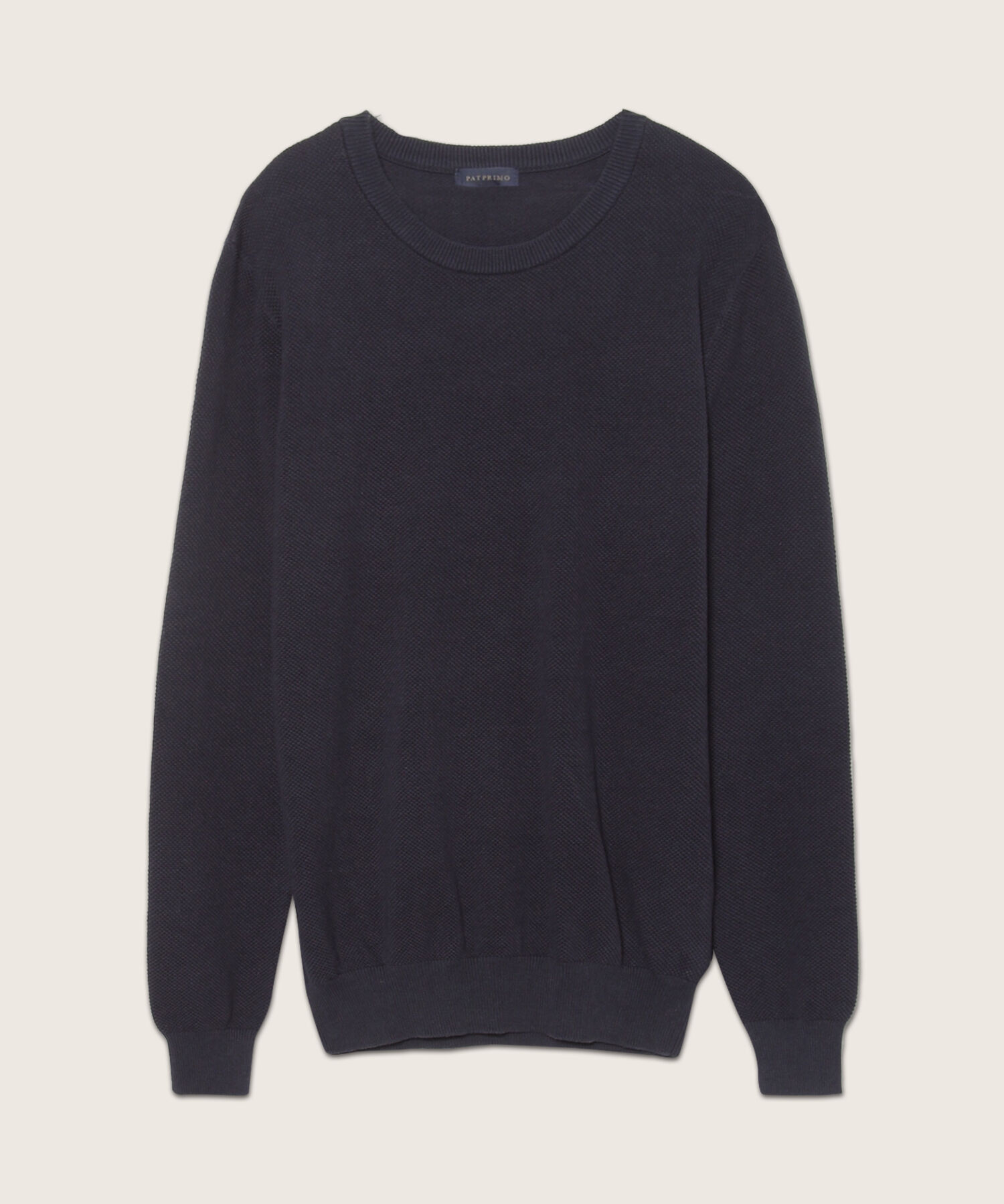 Saco Cuello Redondo, Tejido Con Textura Y Mangas Con Coderas