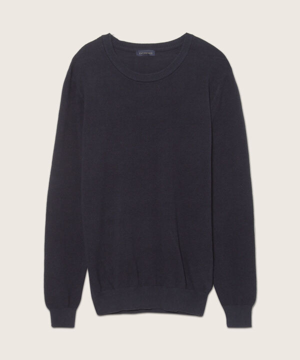 Saco Cuello Redondo, Tejido Con Textura Y Mangas Con Coderas