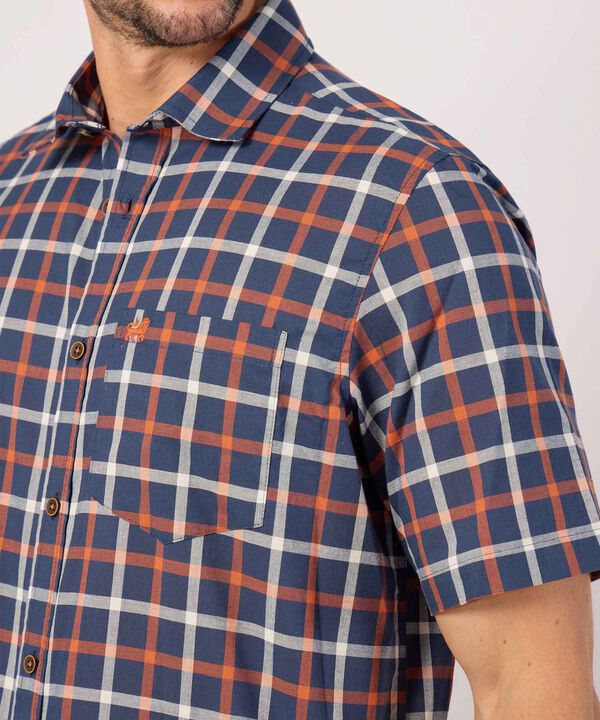 Camisa A Cuadros Manga Corta Con Bolsillo  image number null