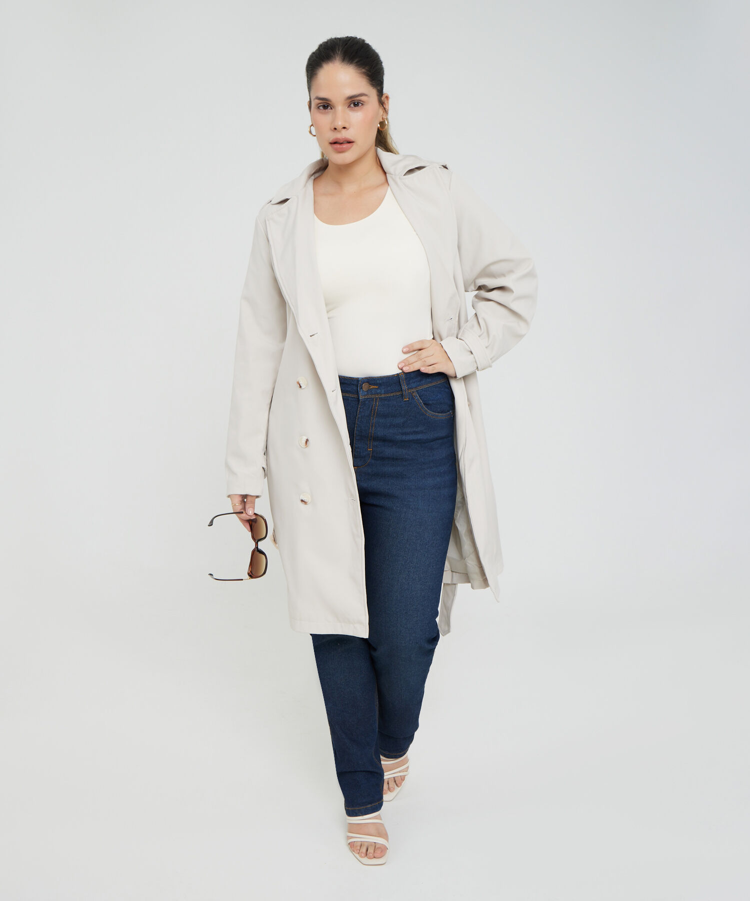 Chaqueta Tipo Trench Con Doble Abotonadura