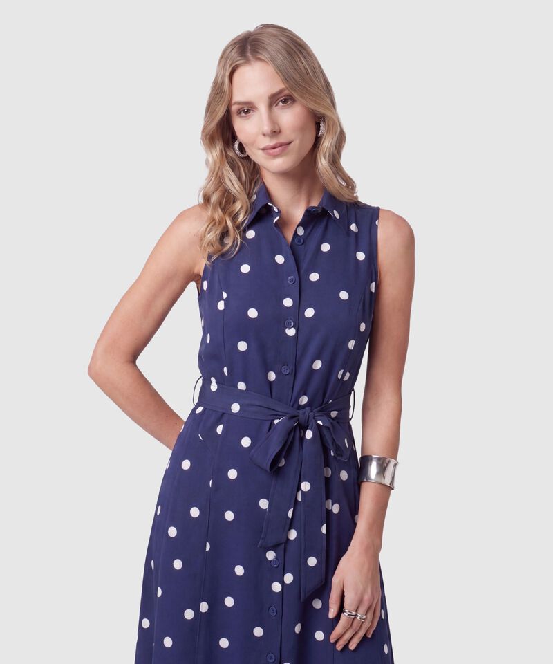 Vestido Camisero Sin Mangas Para Mujer
