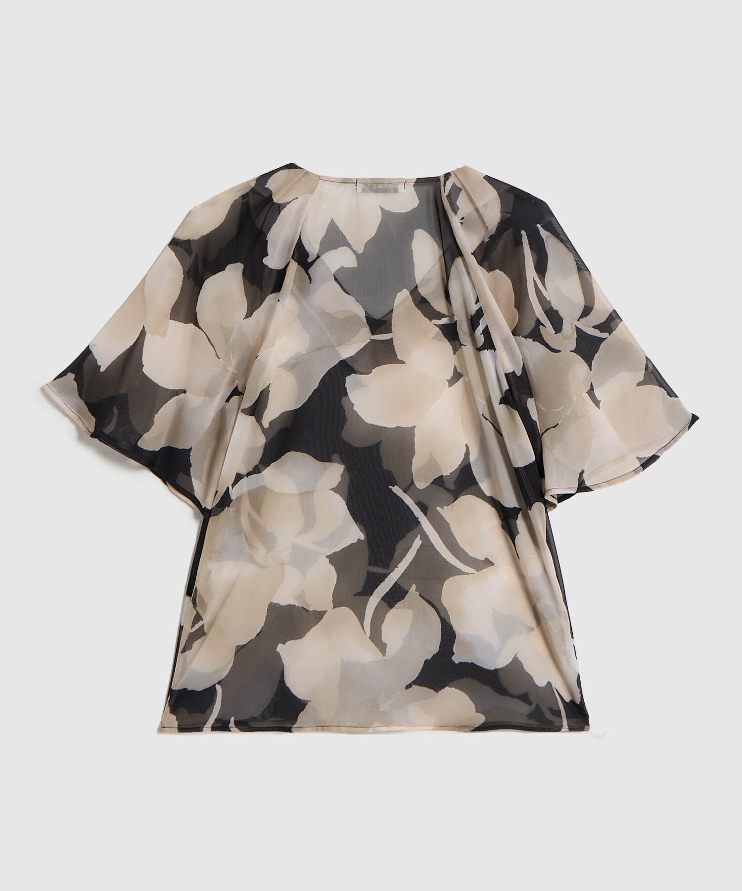 Blusa de Manga Campana y Escote en V para Mujer