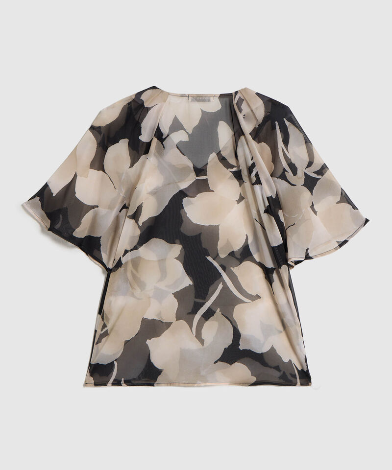 Blusa de Manga Campana y Escote en V para Mujer