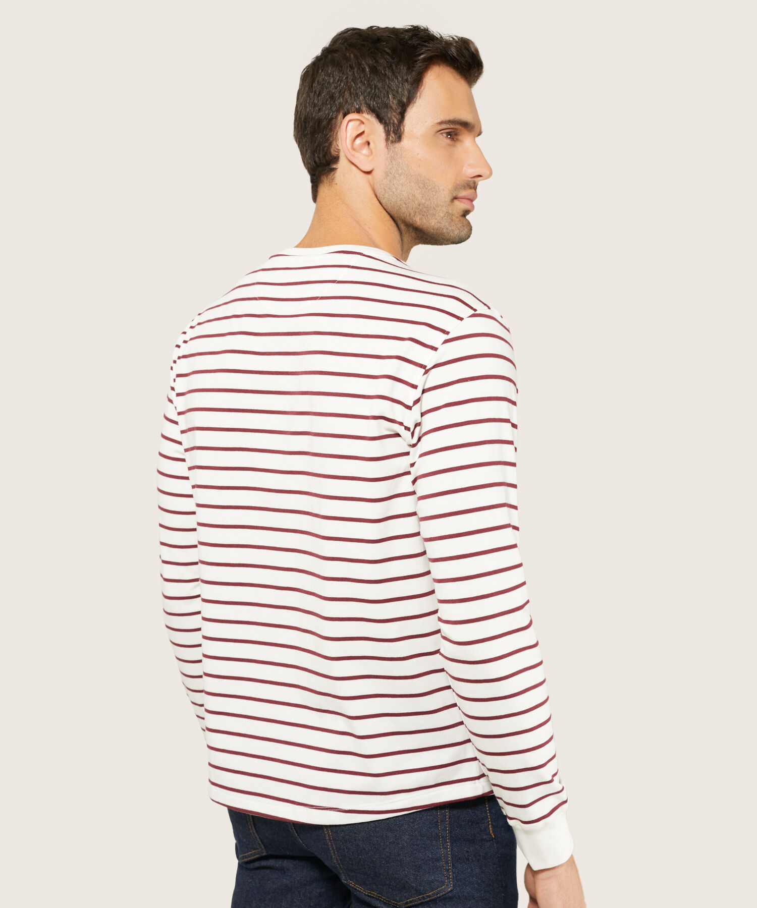 Camiseta Henley De Manga Larga Para Hombre
