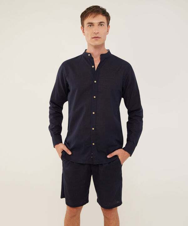 Camisa Manga Larga con Cuello Mao image number null