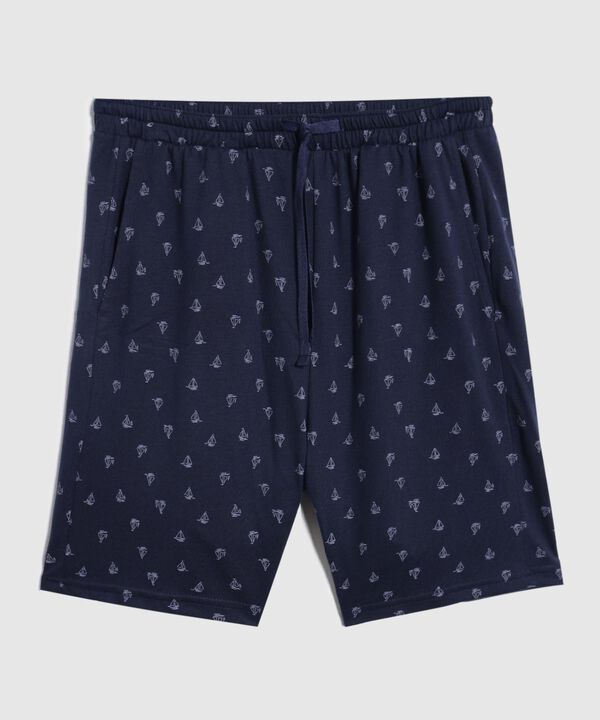 Pijama De Dos Piezas Con Camiseta Cuello En V Y Short Estampado image number null