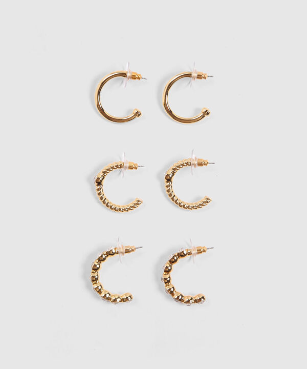 Set x 3 Aretes Dorados con Perlas image number null