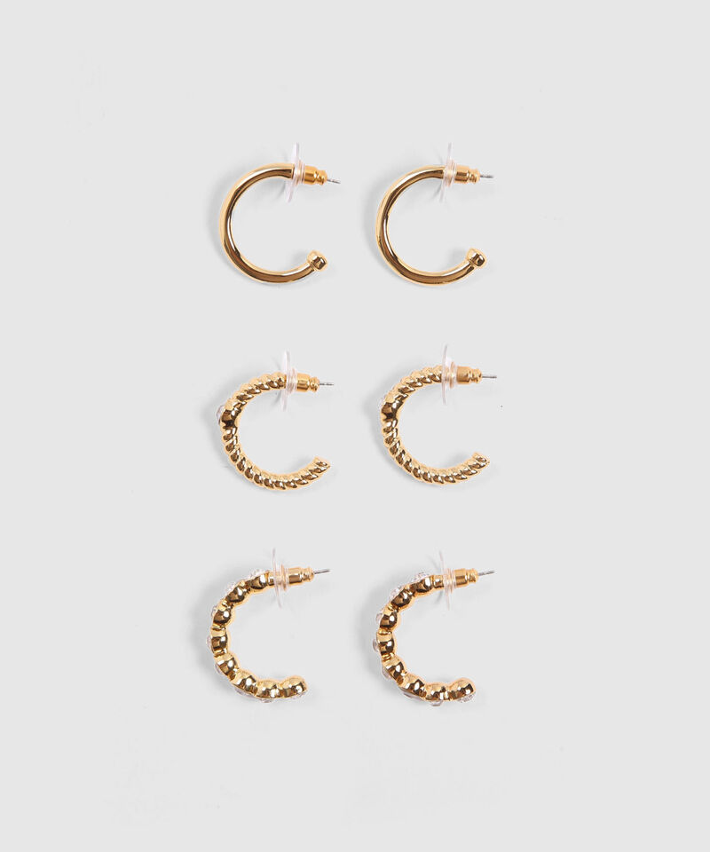 Set x 3 Aretes Dorados con Perlas