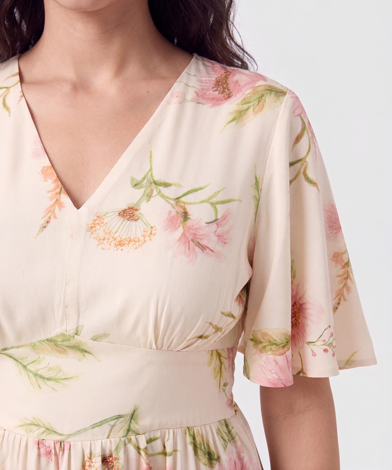Vestido Cruzado Con Lazo Para Mujer