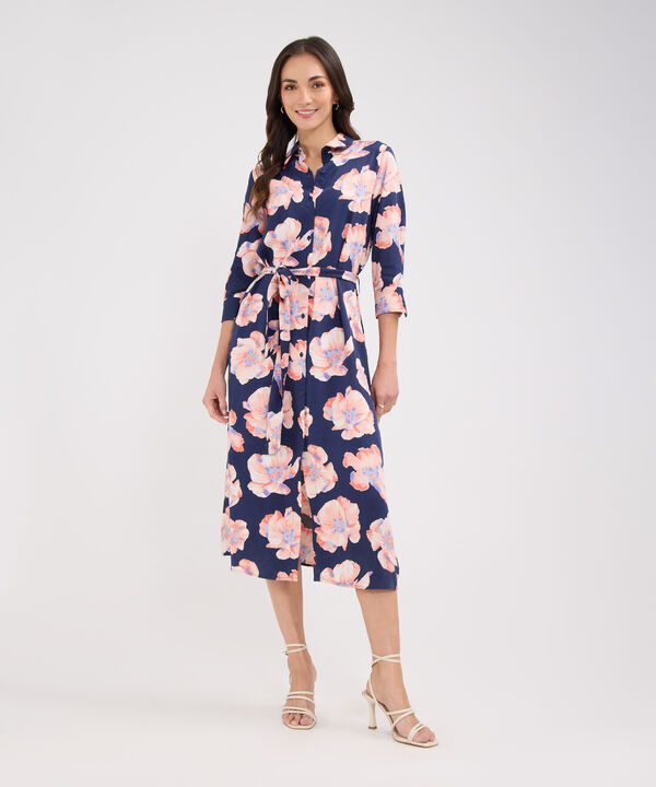 Vestido Largo Manga 3/4 Estampado image number null