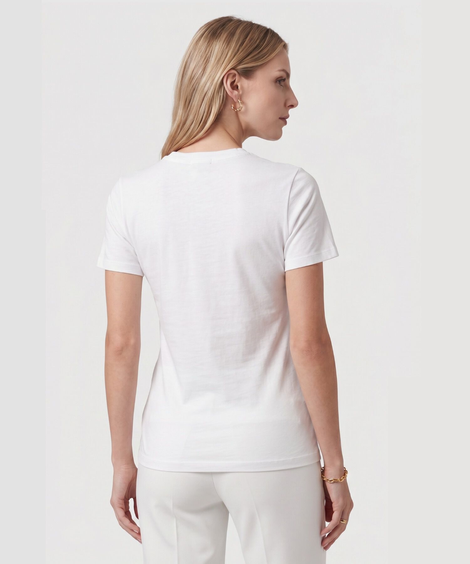 Camiseta Con Bordado Lateral Para Mujer