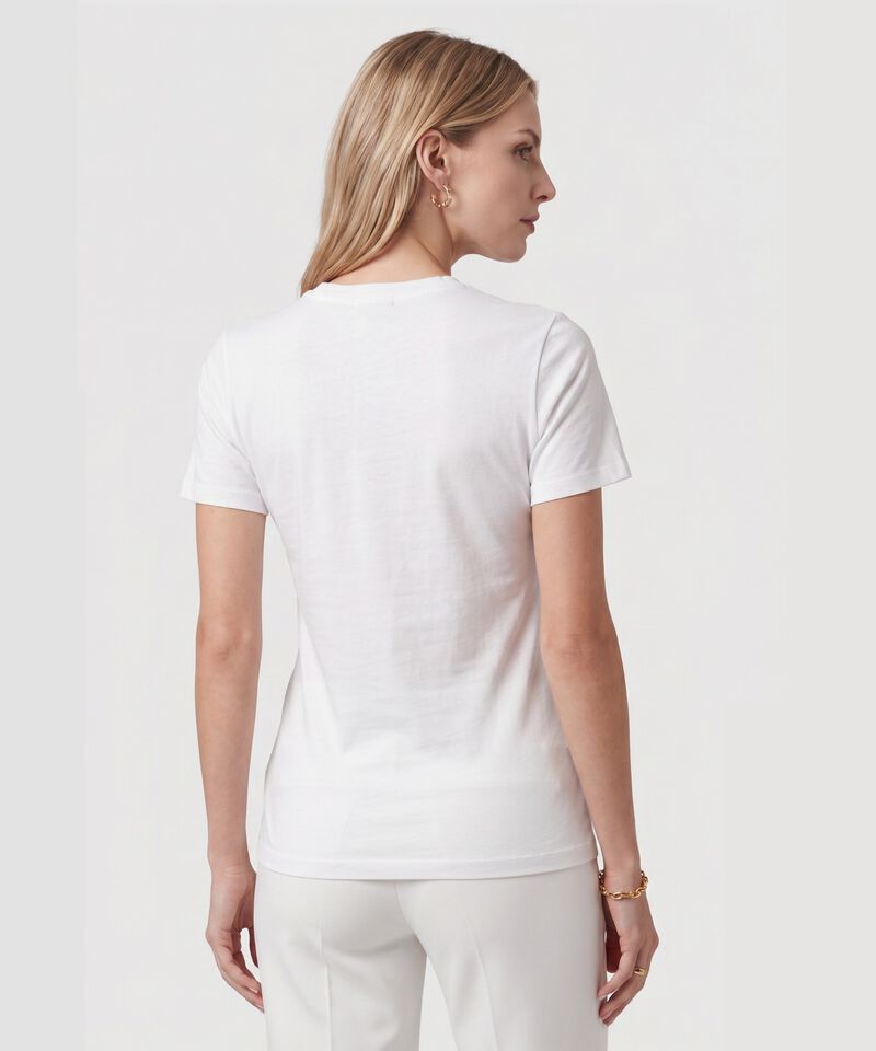 Camiseta Con Bordado Lateral Para Mujer