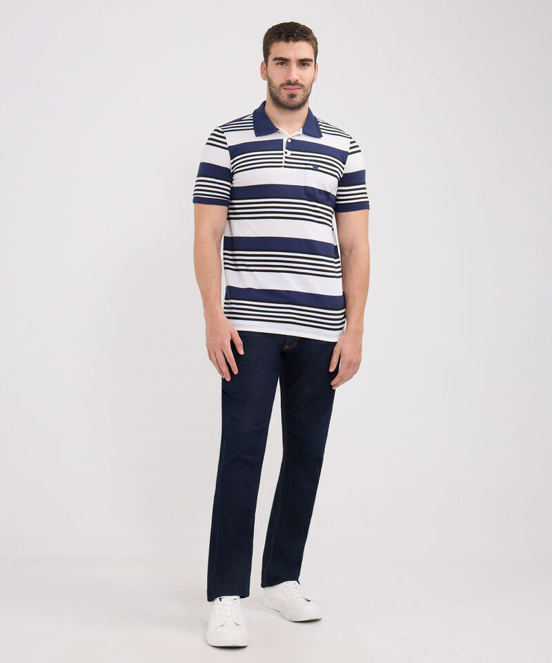 Polo Preteñida Cuello Y Puños Tejidos Con Bolsillo
