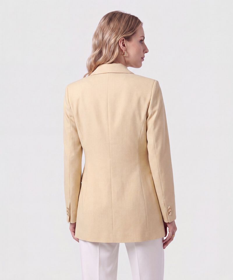 Blazer Doble Botonadura Y Solapa Para Mujer