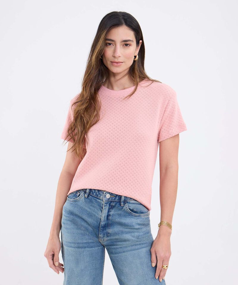 Camiseta Unicolor Cuello Redondo