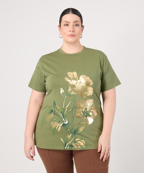 Camiseta Estampada Cuello Redondo Para Mujer Curvy image number null