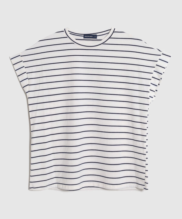 Camiseta Para Mujer Estilo Náutico Manga Corta Holgada image number null