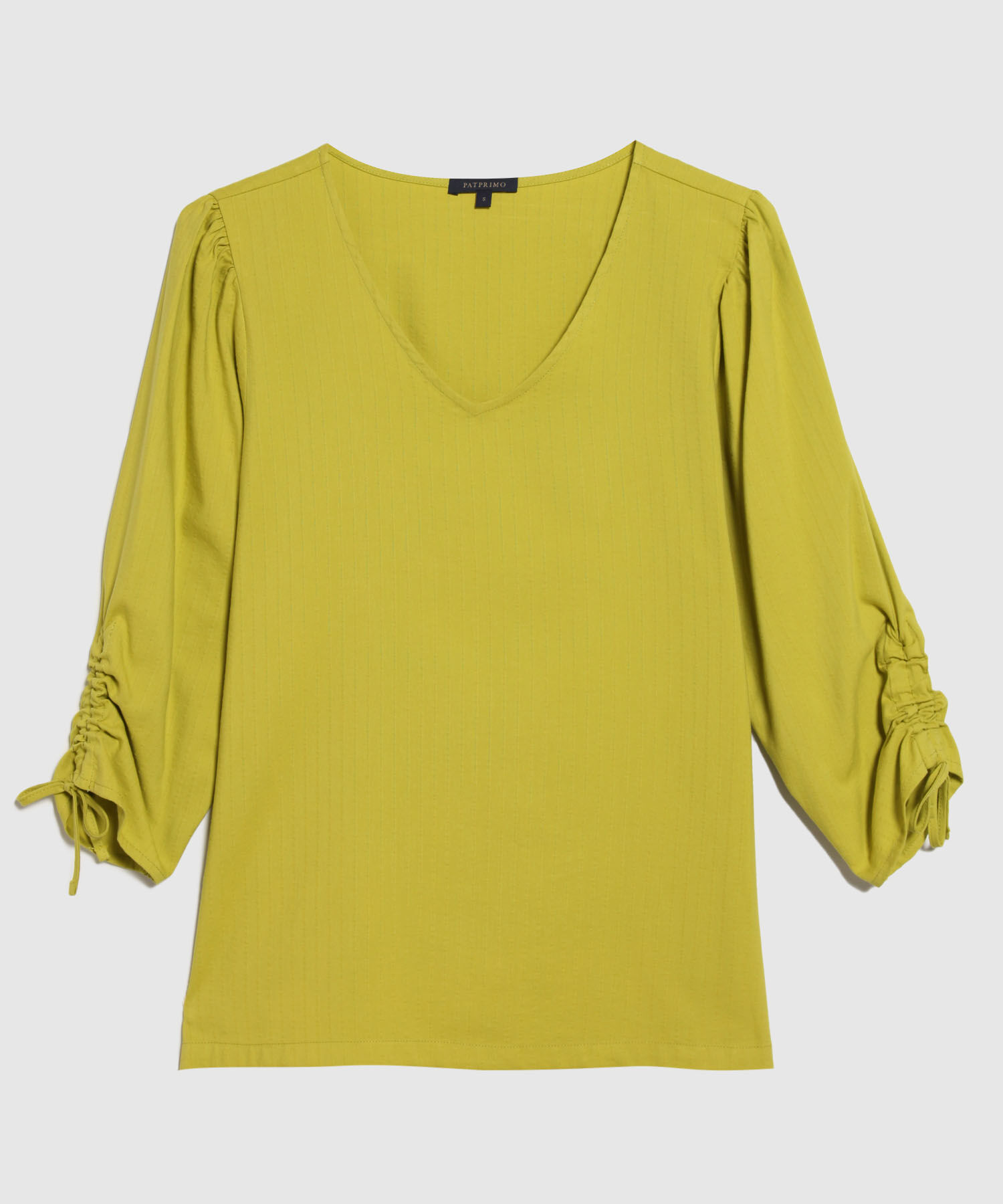 Blusa Unicolor Escote V, Manga 3/4