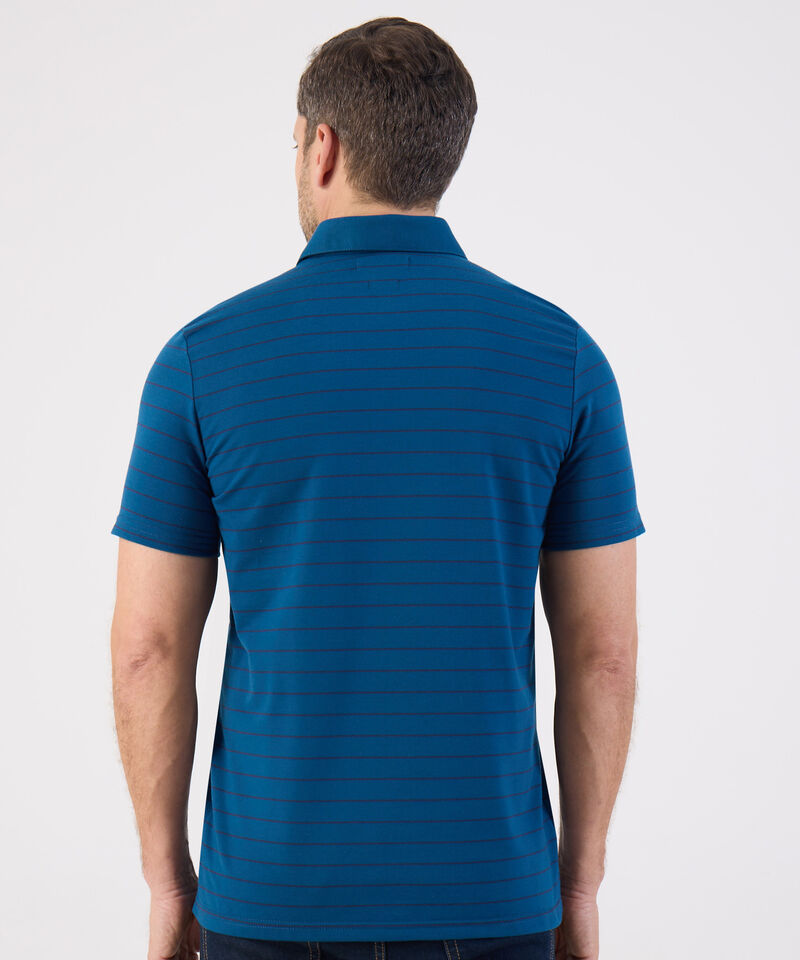 Polo De Rayas Con Bolsillo Para Hombre