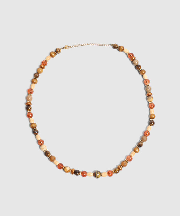 Collar De Cuentas Terrosas Y Jaspeadas Mujer image number null