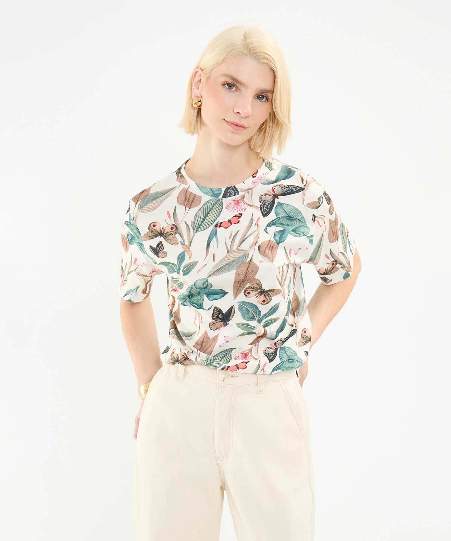 Camiseta Estampado Botánico