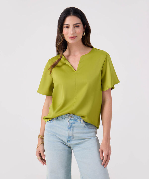 Blusa Unicolor Satinada  image number null