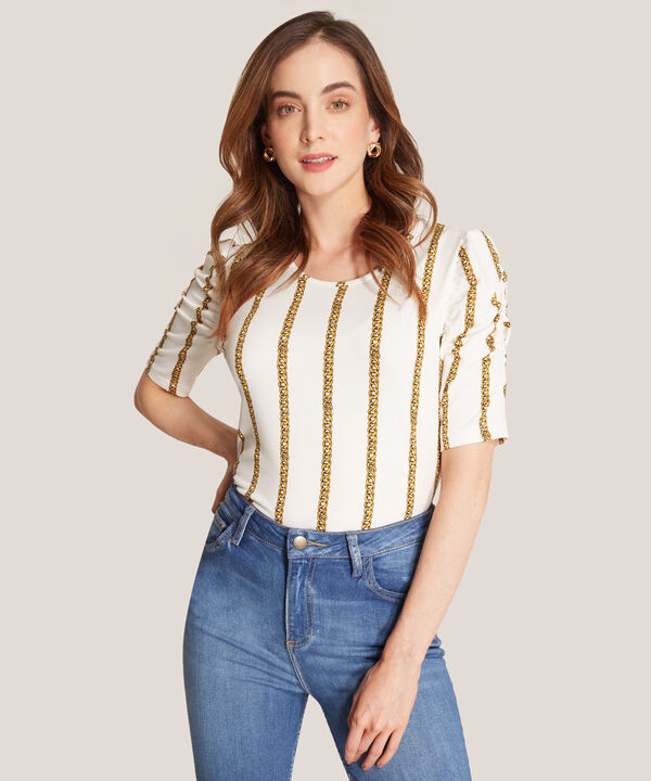 Camiseta Estampado de Cadenas