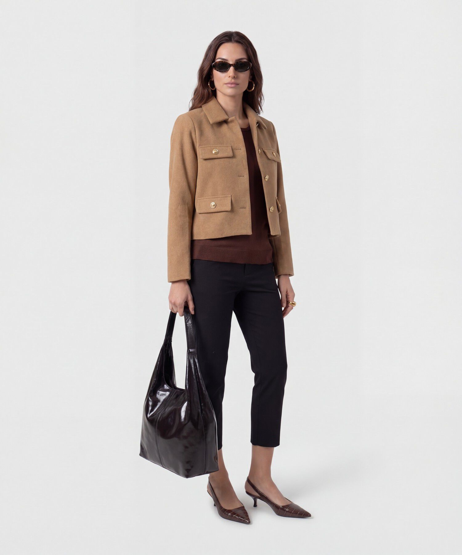 Saco De Punto Con Detalle De Botones En Pu&ntilde;o Mujer