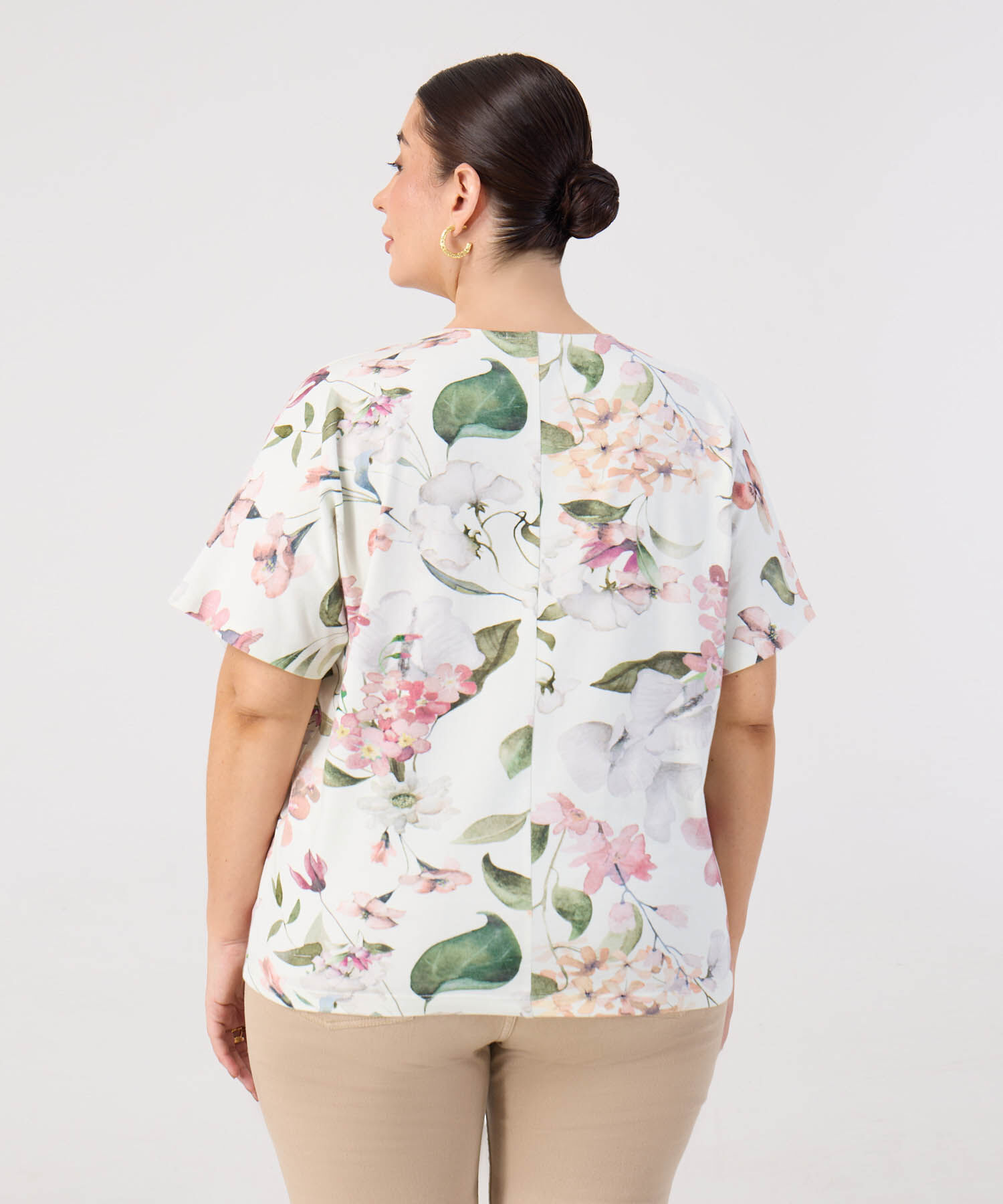 Camiseta Con Cuello En V Para Mujer Curvy