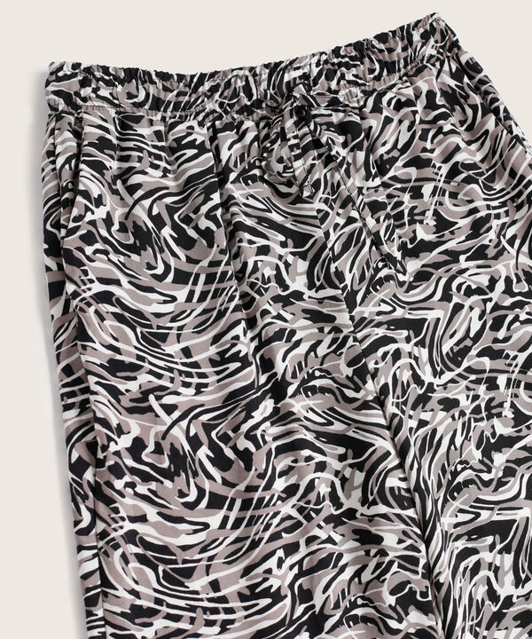 Pantalón Estampado Con Cintura