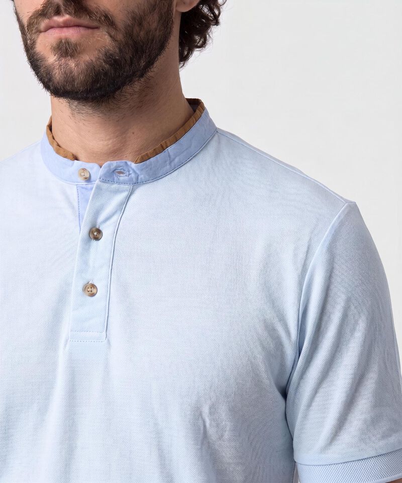 Polo Con Cuello Neru Y Pechera Hombre