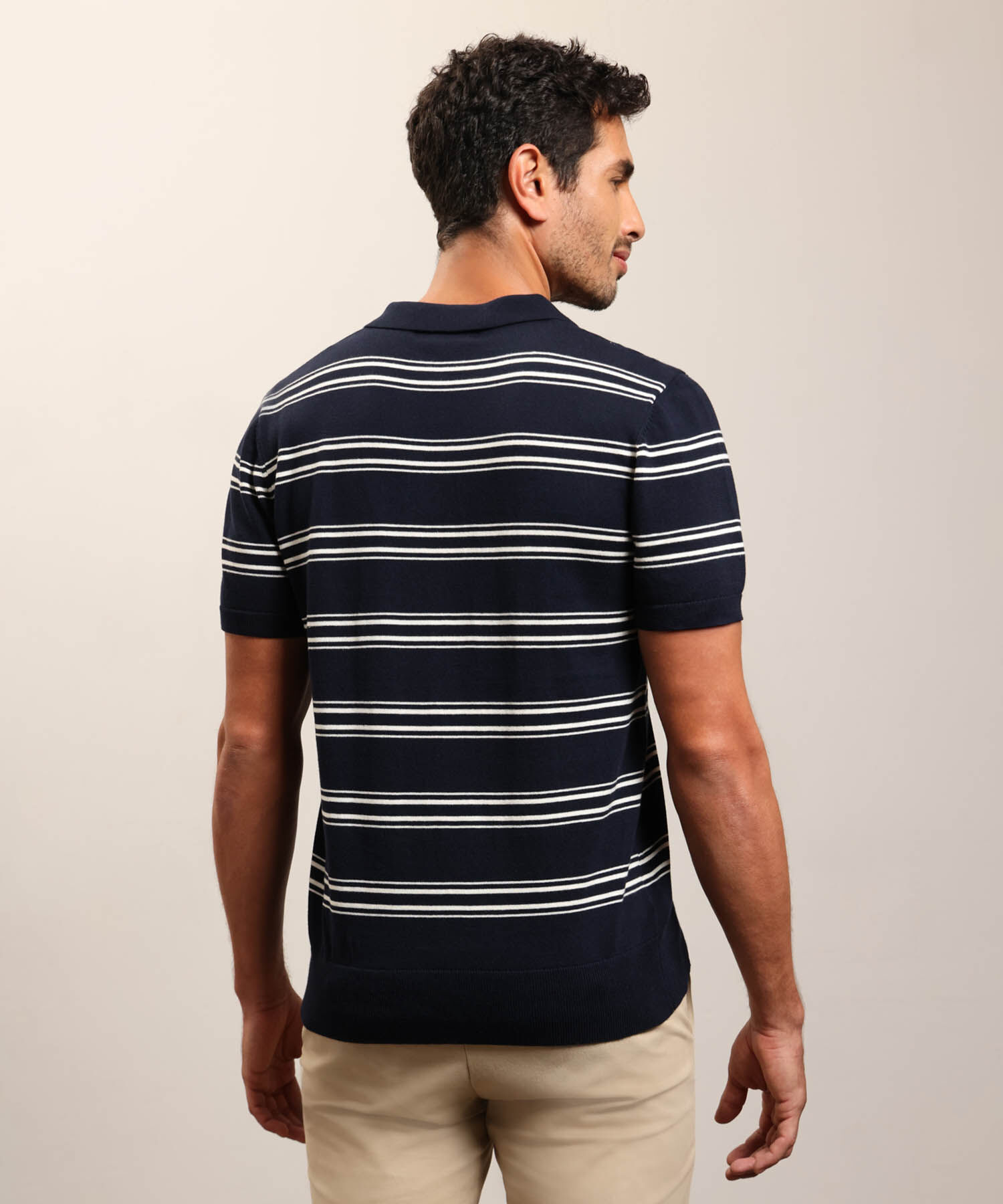 Polo De Punto A Rayas Para Hombre