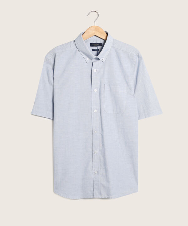 Camisa Manga Corta Y Con Bolsillo, Tela Con Textura, Regular Fit.
