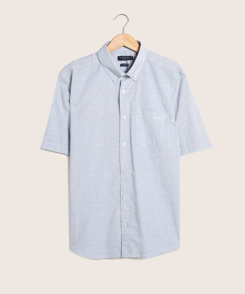 Camisa Manga Corta Y Con Bolsillo, Tela Con Textura, Regular Fit.