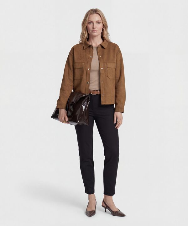 Pantal&oacute;n Unicolor Tipo Chino Para Mujer