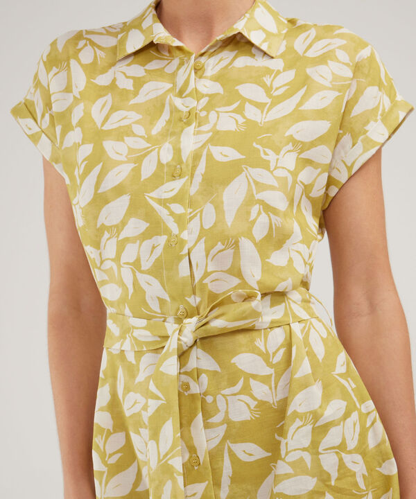 Vestido Camisero En Lino Estampado image number null