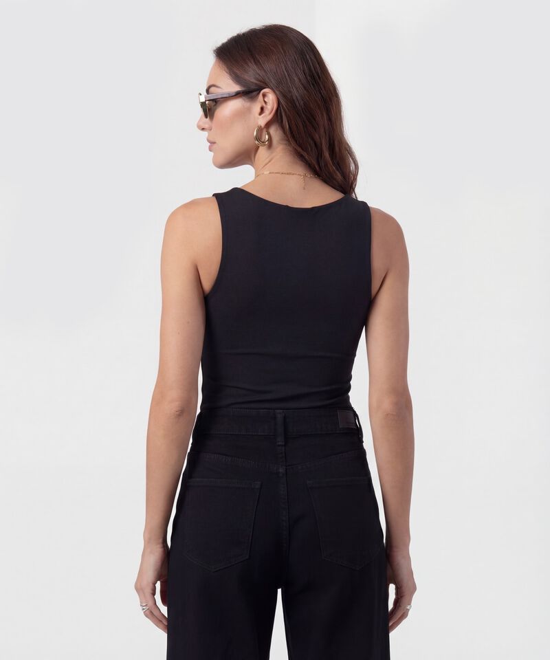 Camiseta Manga Sisa Con Cuello En U Para Mujer