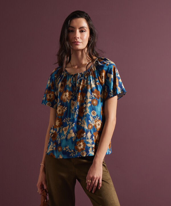 Blusa Estampada Manga Ranglan Corta Volada
