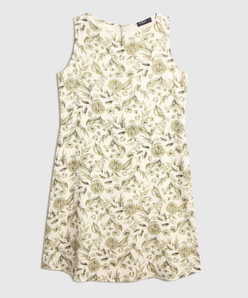Vestido Estampado en Efecto Lino