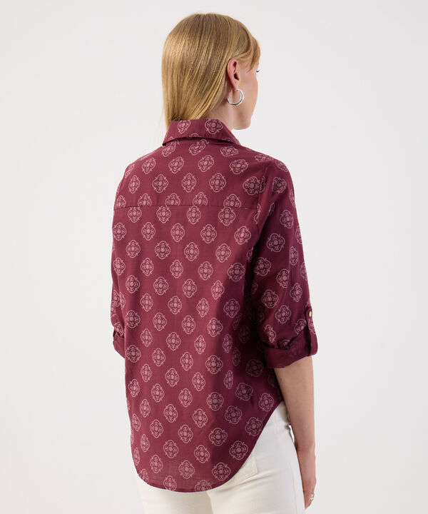 Camisa Estampado Paisley Azul y Blanco