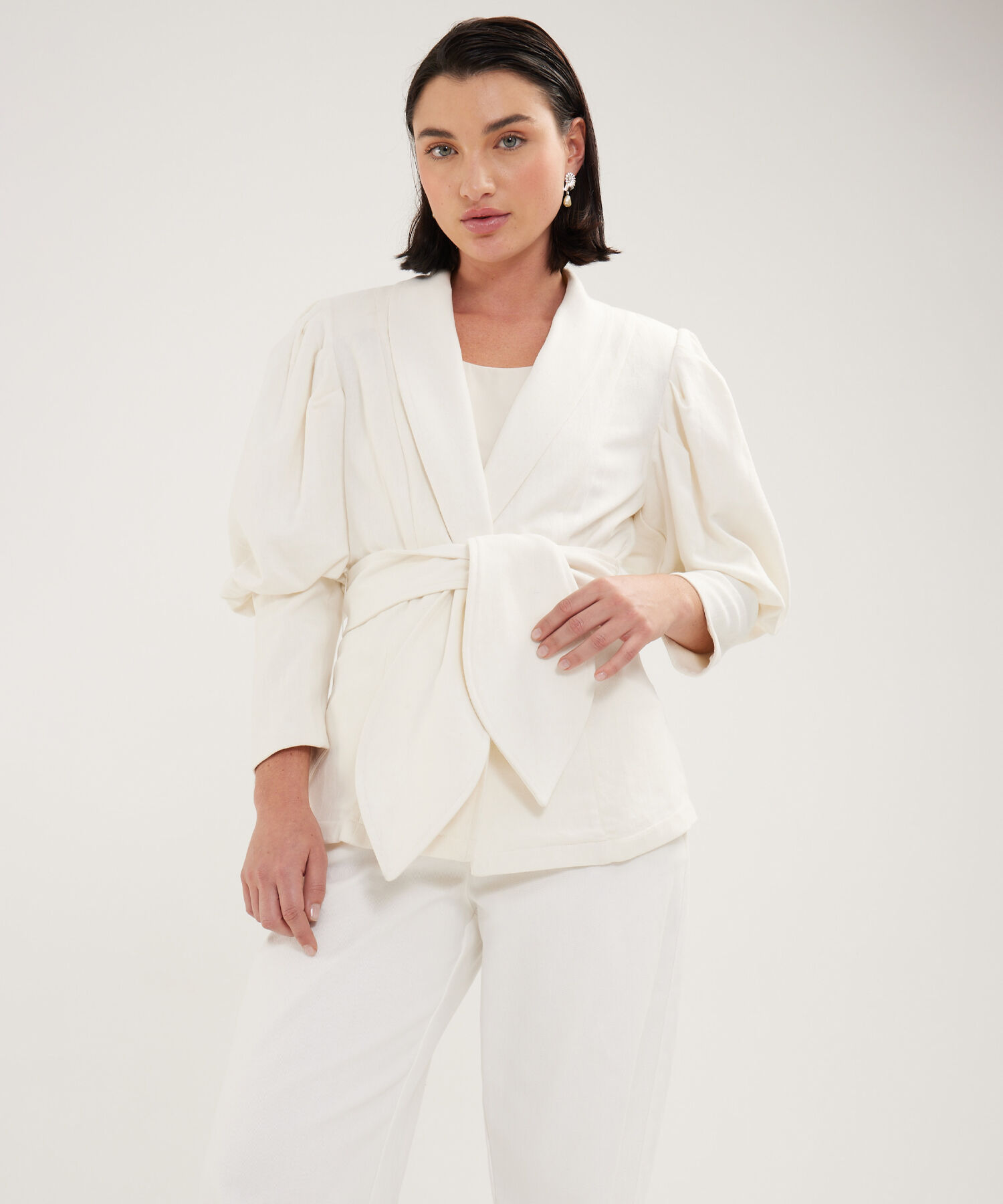 Blazer Unicolor Con Manga Bombacha