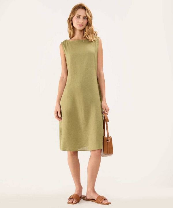 Vestido en Efecto Lino image number null